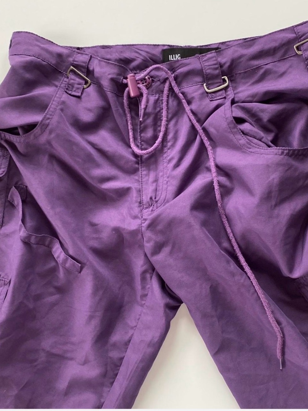 90s Vintage Japanese purple wide leg rave pants - Picture 2 of 4